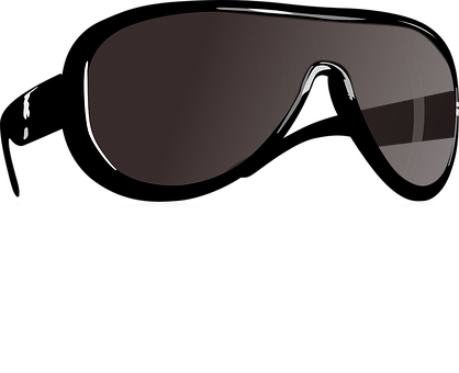 Single Lens Sunglasses Black Background PNG Image