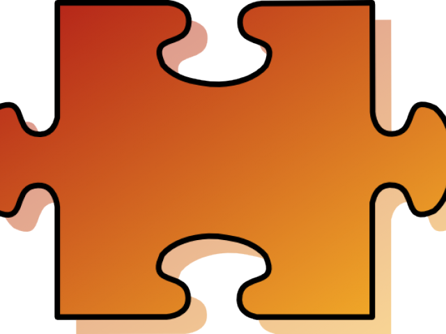 Single Orange Puzzle Piece PNG Image