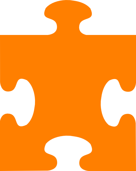 Single Orange Puzzle Piece PNG Image