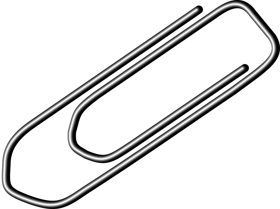 Single Paper Clip Isolated PNG Image