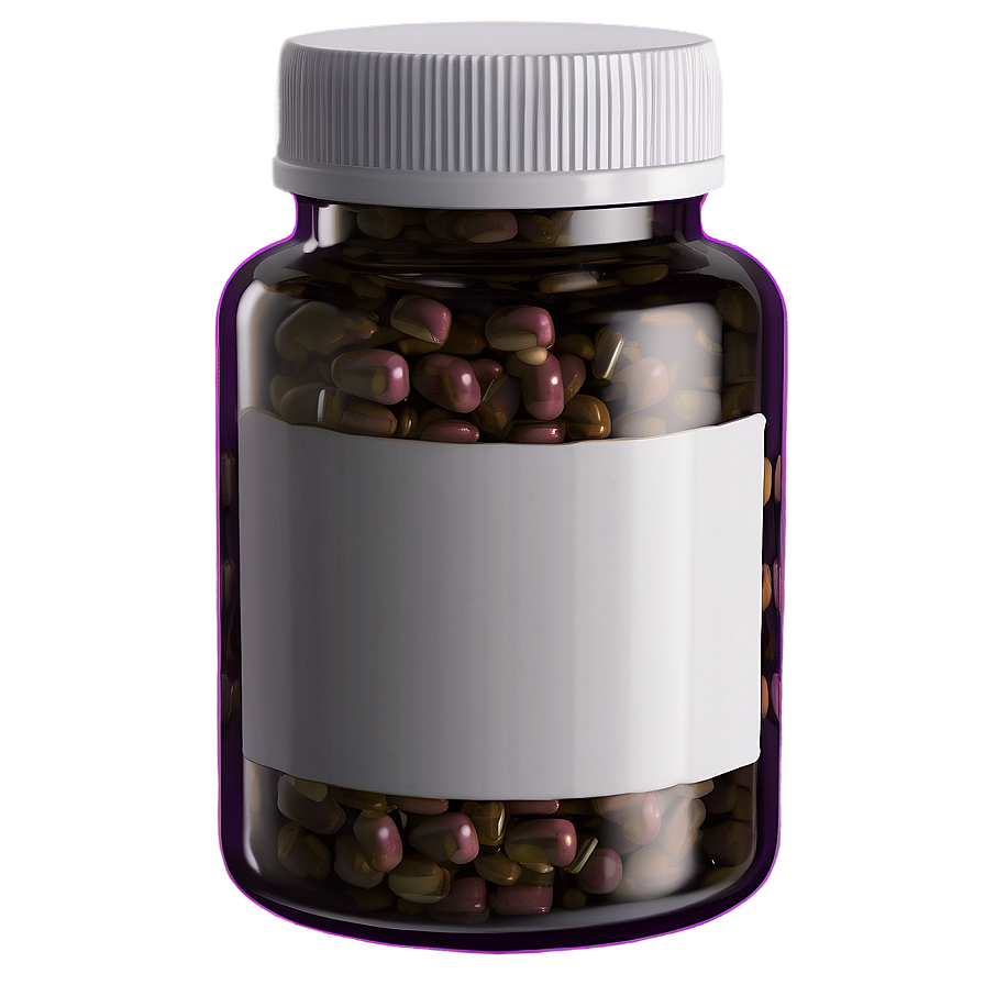 Single Pill Bottle Png Bow32 PNG Image