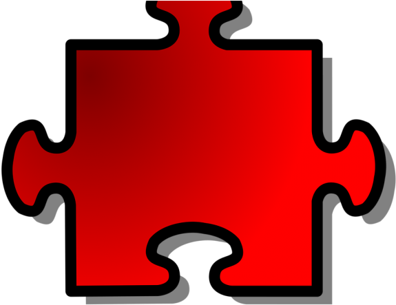 Single Red Puzzle Piece PNG Image