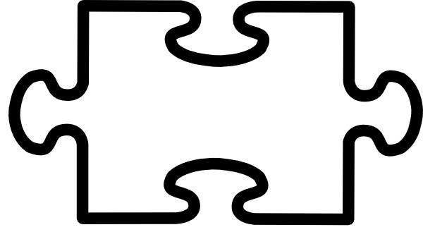 Single White Puzzle Piece PNG Image