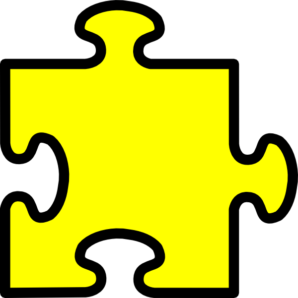 Single Yellow Puzzle Piece PNG Image