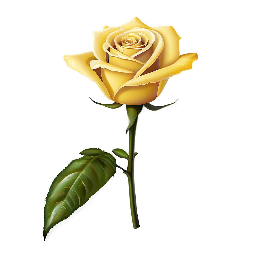 Single Yellow Rose Png 1 PNG Image