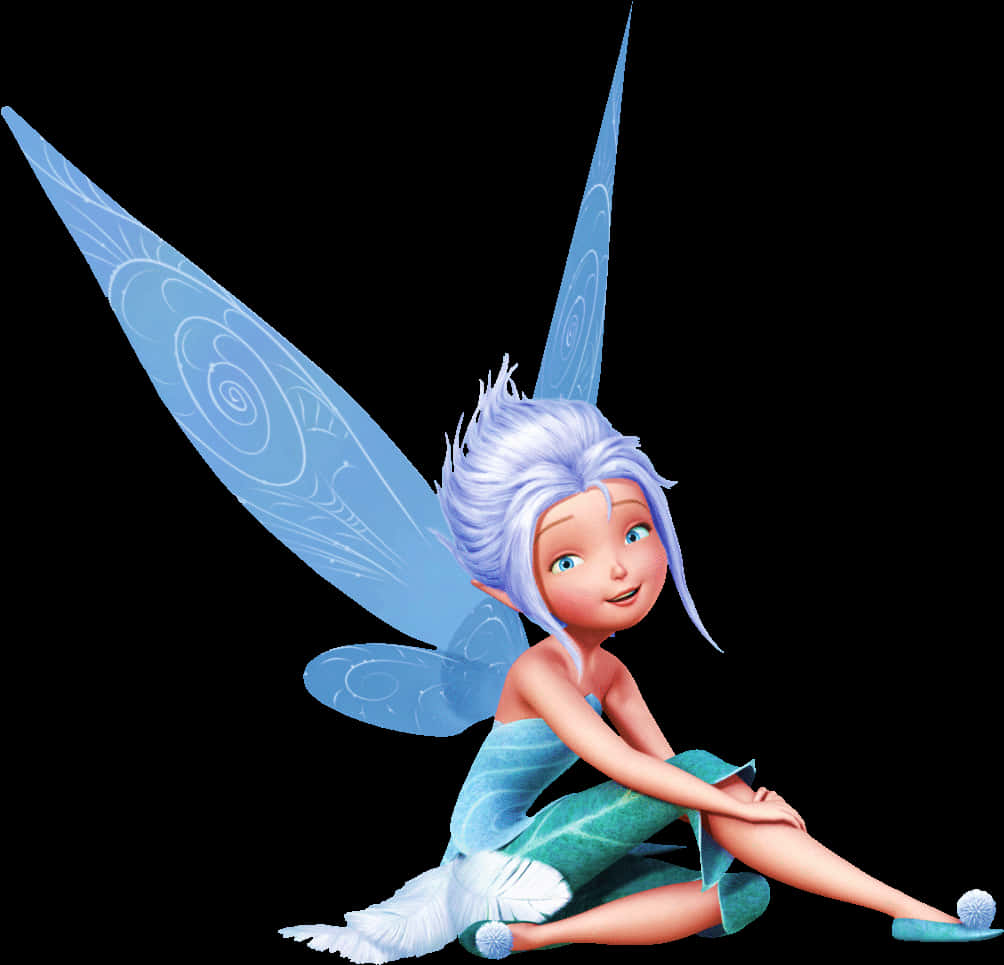 Sitting Frost Fairy PNG Image