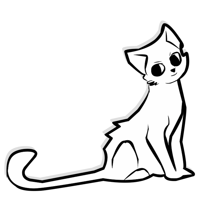 Sitting Sketch Cat Illustration.png PNG Image