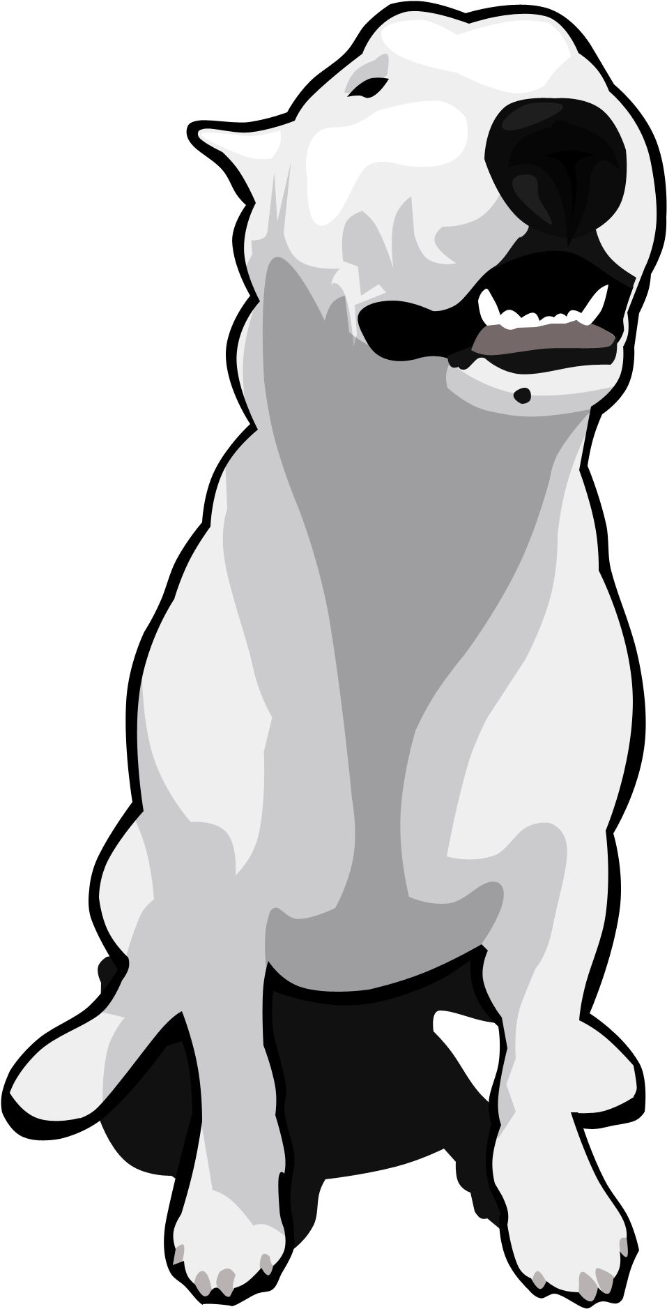 Sitting White Bull Terrier Vector PNG Image