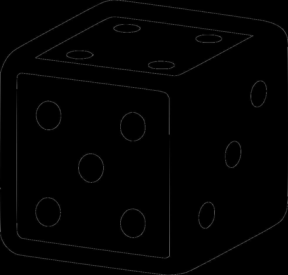 Six Sided Dice Outline PNG Image