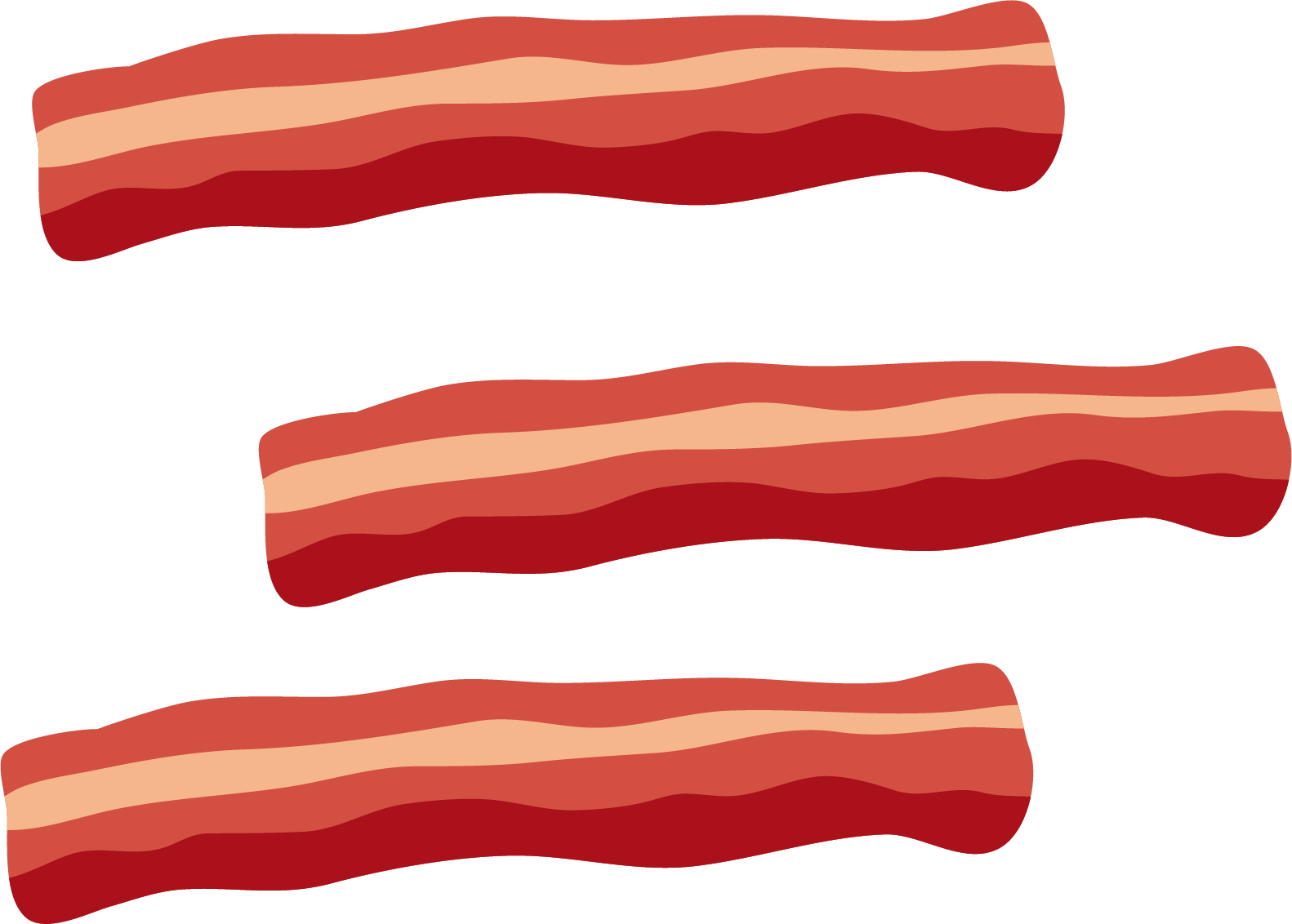 Sizzling Bacon Strips Illustration PNG Image