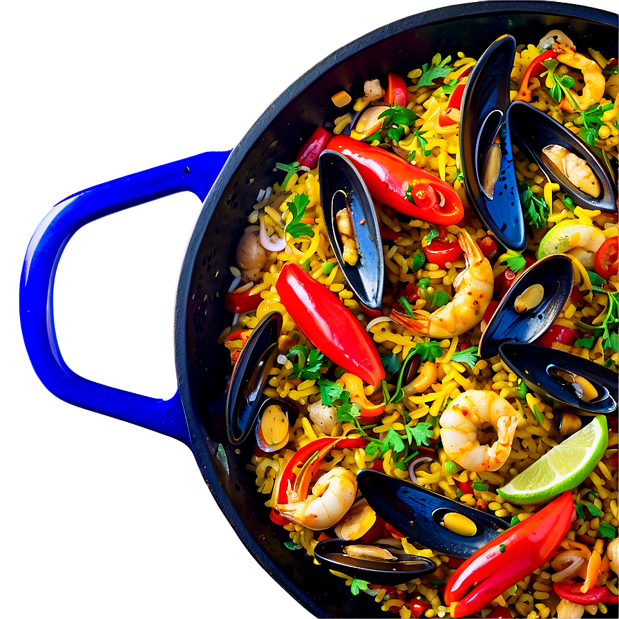 Sizzling Skillet Paella Png 96 PNG Image