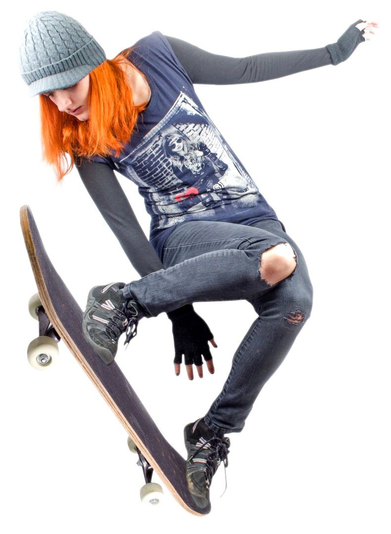 Skateboarding Trick Redhead Youth PNG Image