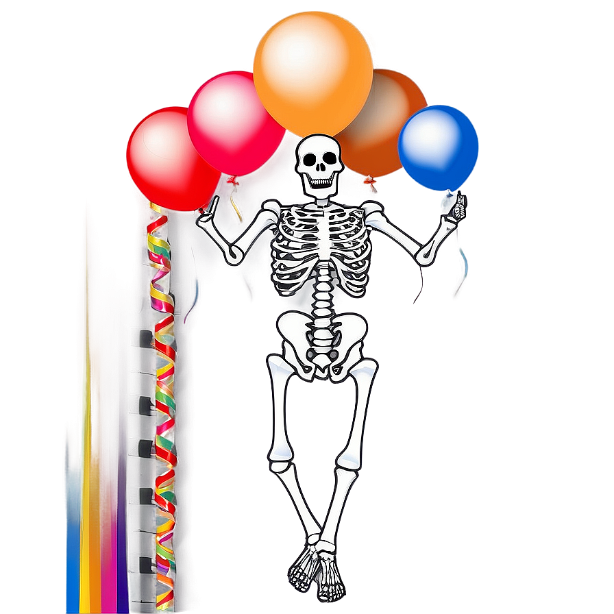 Skeleton Dancing With Balloons Png 60 PNG Image