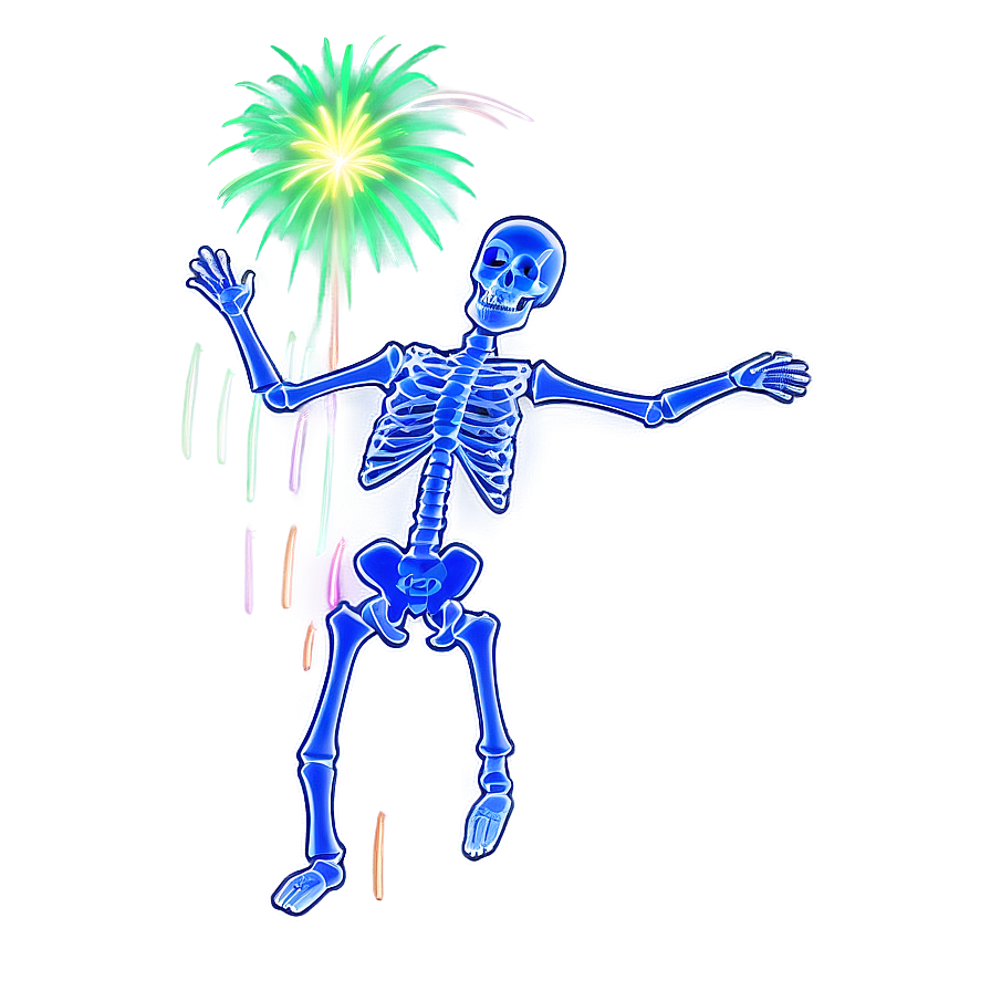 Skeleton Dancing With Fireworks Png Lny65 PNG Image