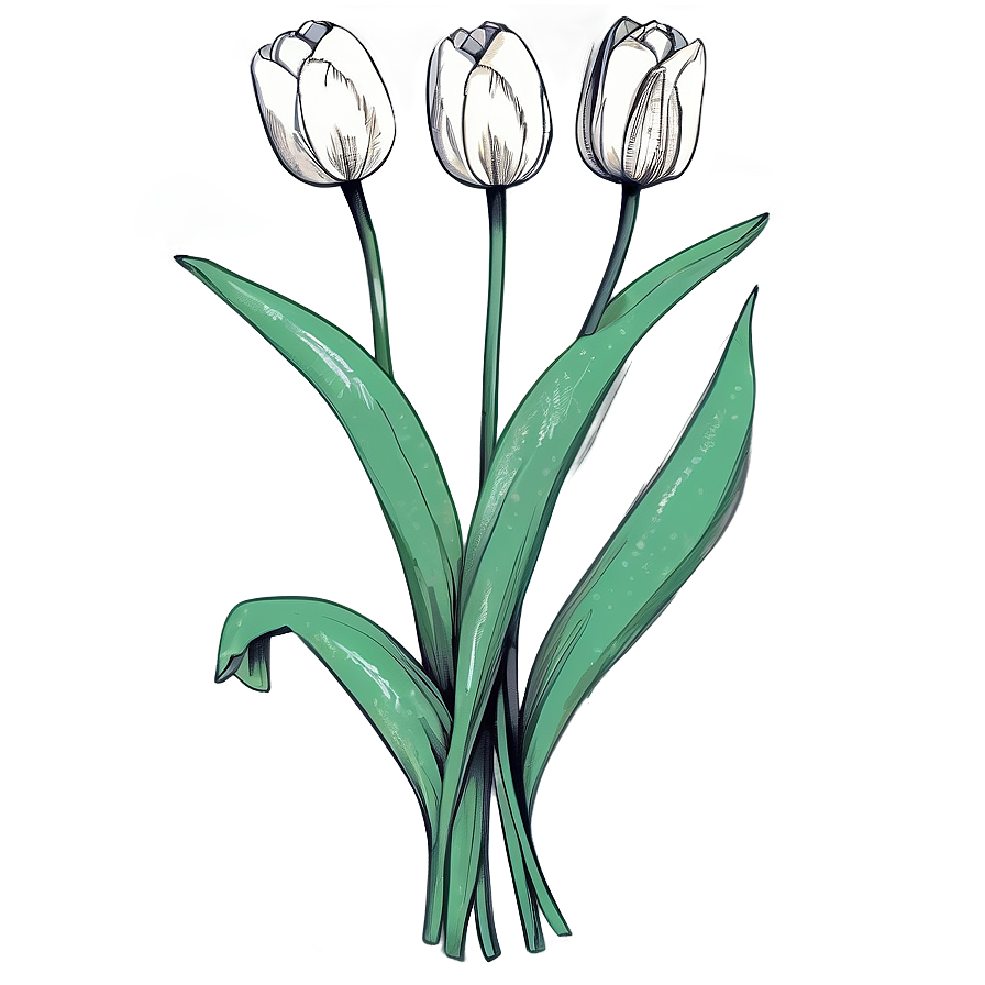 Sketch Of Tulips Png 05242024 PNG Image