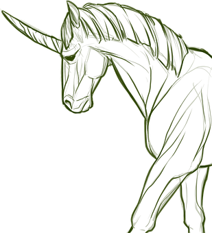 Sketch_of_ Unicorn_ Profile PNG Image