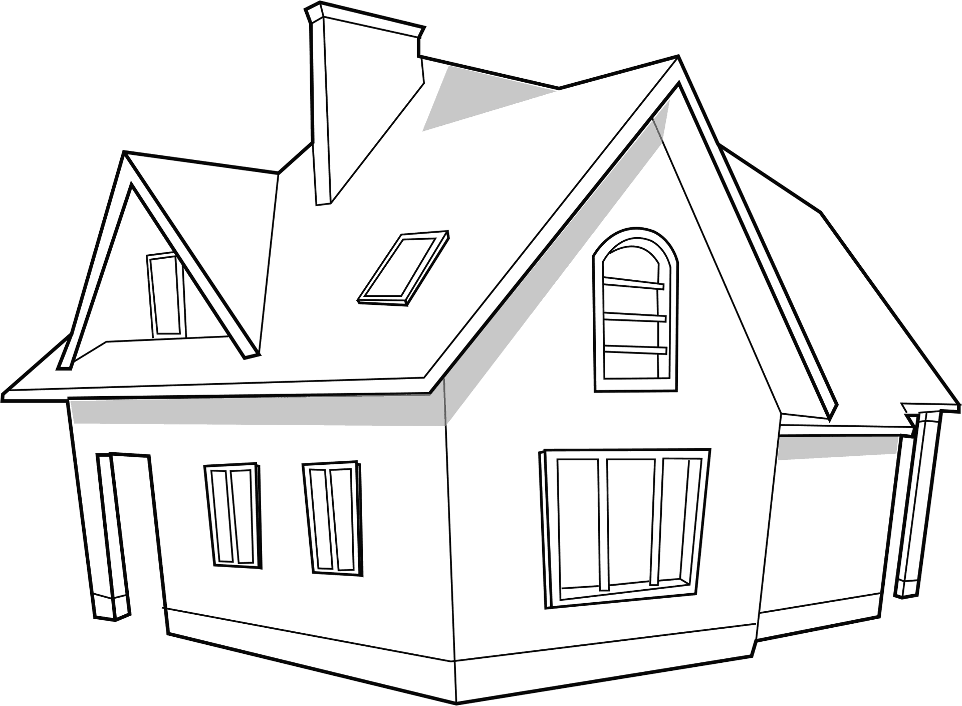 Sketchof Classic House Design PNG Image