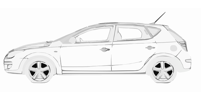 Sketchof Modern Hatchback Car PNG Image