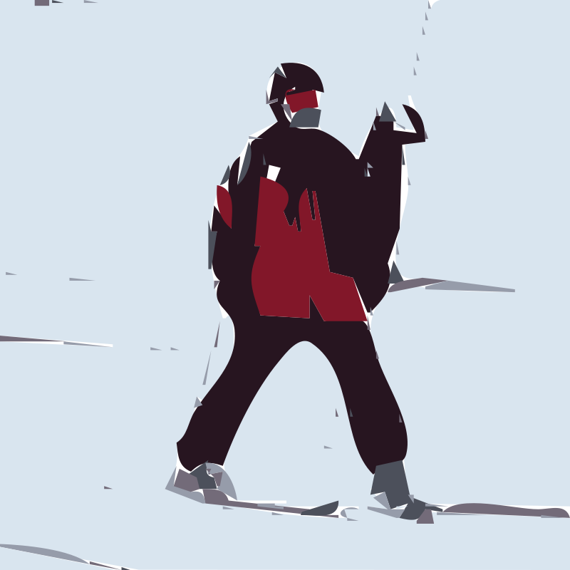 Skiier Readyto Descent.jpg PNG Image