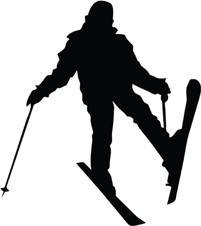 Skiing Silhouette Action PNG Image