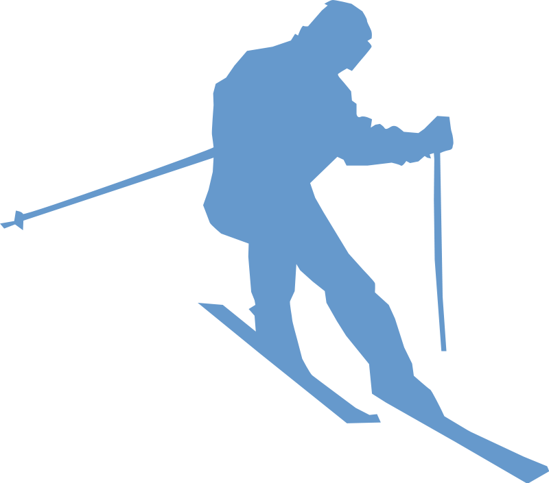 Skiing Silhouette Graphic PNG Image