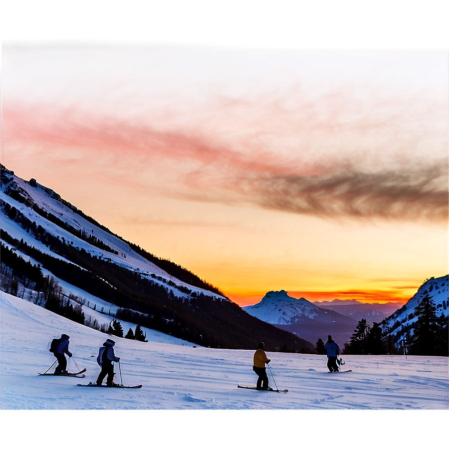 Skiing Sunrise Png 33 PNG Image