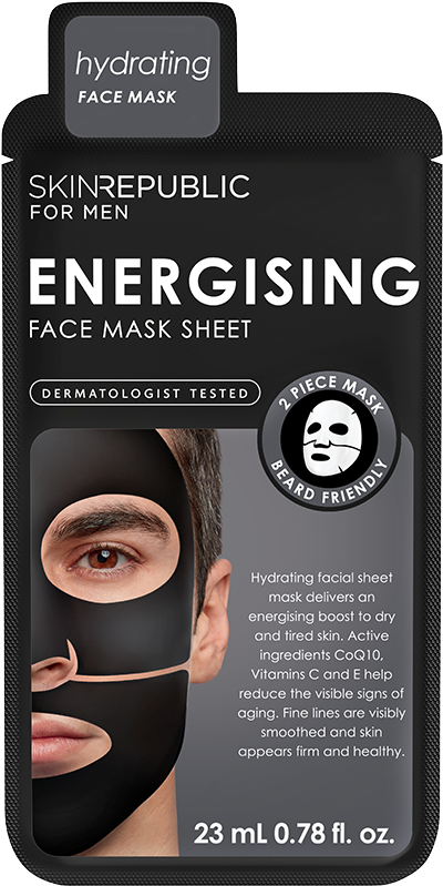 Skin Republic Energising Men Face Mask Sheet Packaging PNG Image