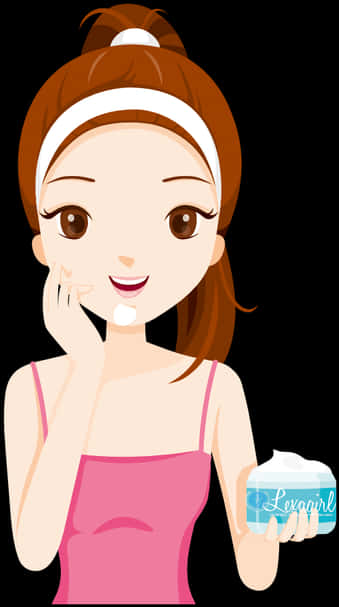 Skincare Routine Cartoon Character PNG Image