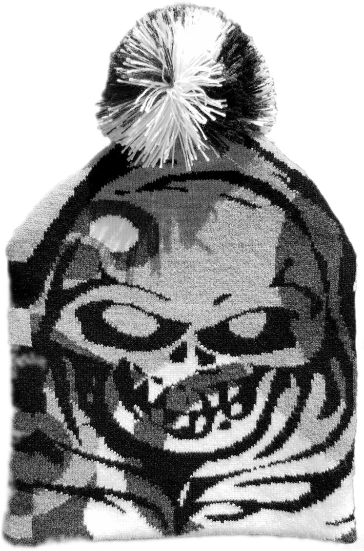 Skull Beanie Hat Design PNG Image