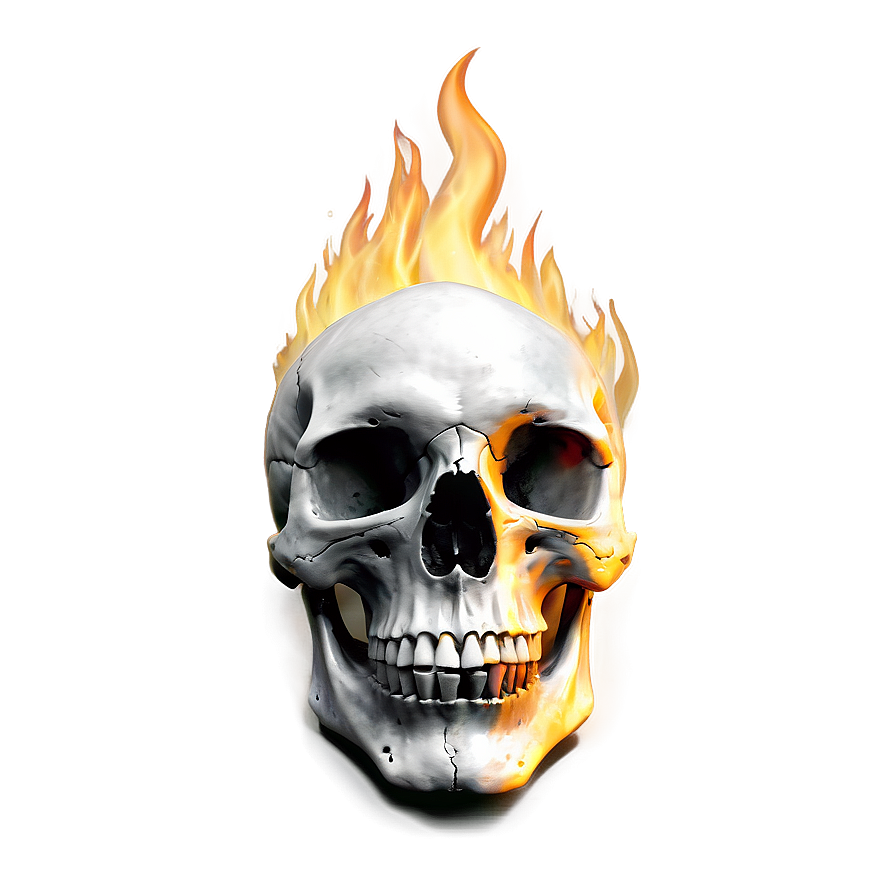 Skull On Fire Drawing Png 06252024 PNG Image