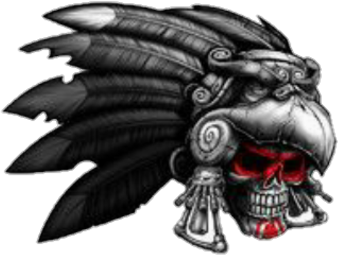 Skull_with_ Feathered_ Headdress_ Artwork PNG Image