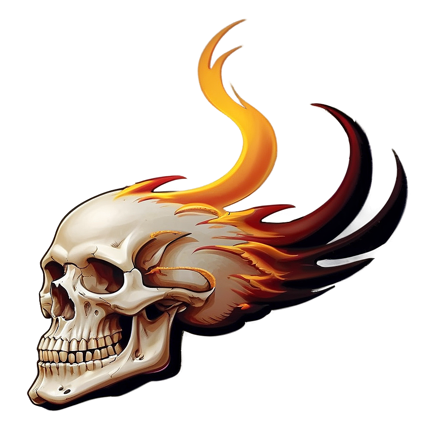 Skull With Flames Png Lgh4 PNG Image