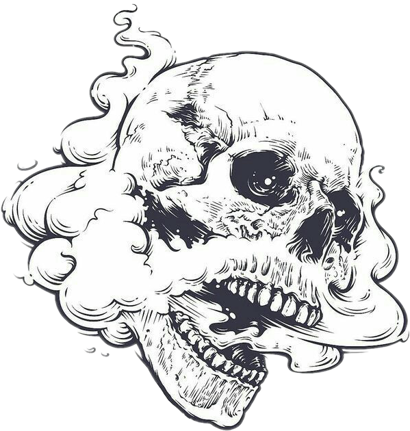 Skull_with_ Smoke_ Artwork PNG Image