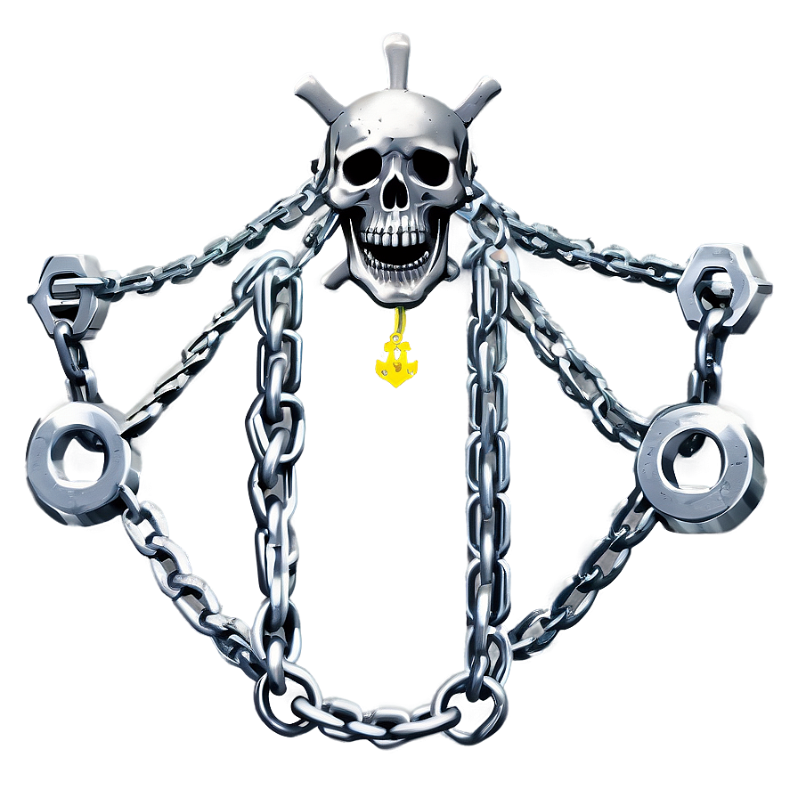 Skulland Crossed Chainswith Anchors PNG Image