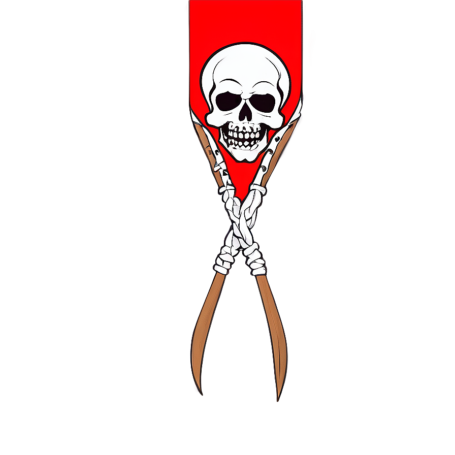 Skulland Crossed Sabers Jolly Roger PNG Image