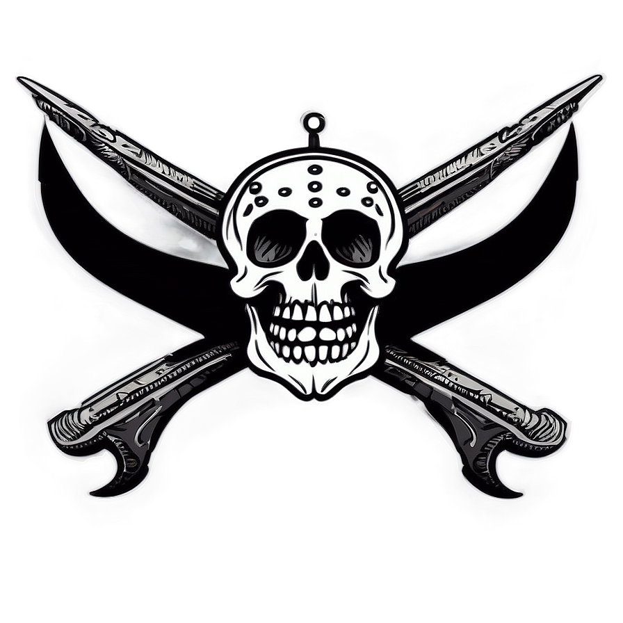 Skulland Crossed Sabers Jolly Roger PNG Image