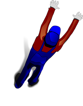 Skydiverin Blueand Red Suit PNG Image