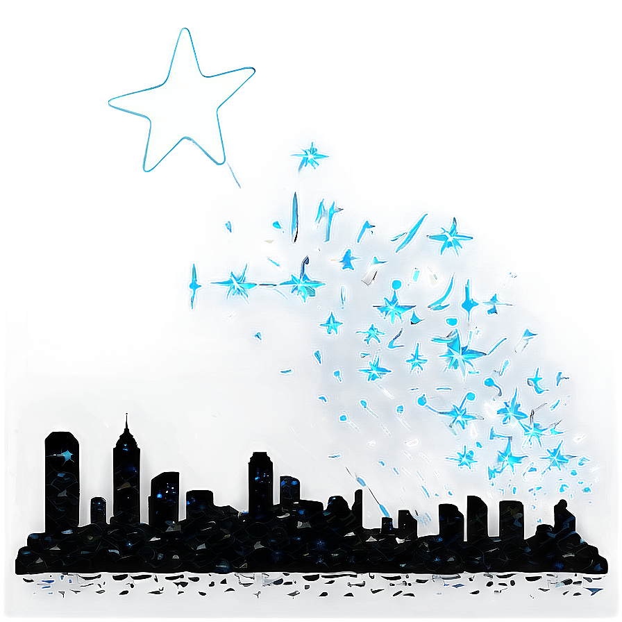 Skyline With Falling Stars Png 54 PNG Image