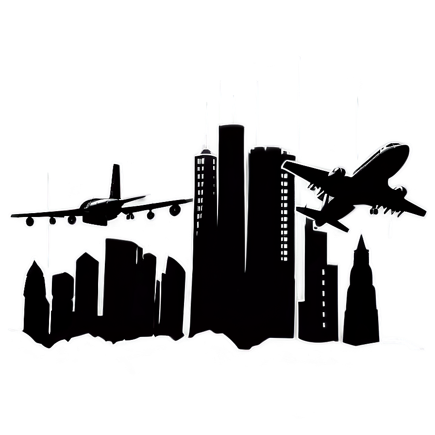 Skyline With Planes Png Tis29 PNG Image