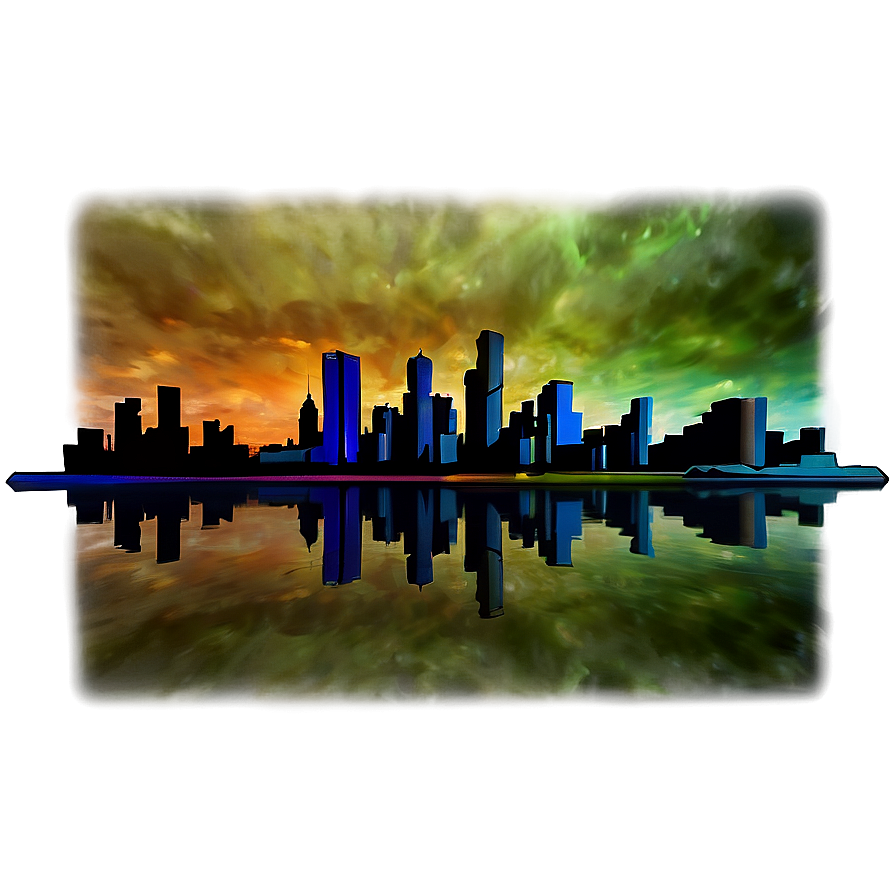 Skyline With Reflection Png 06202024 PNG Image