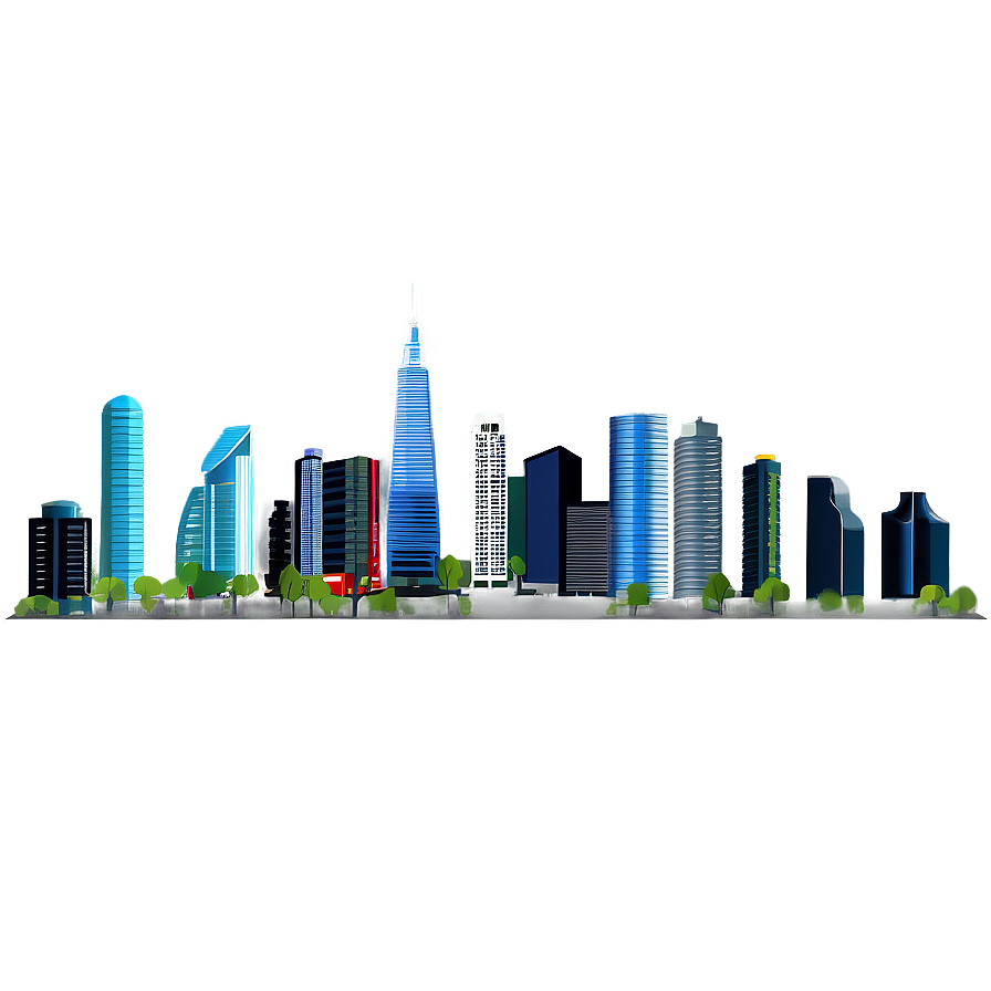 Skyline With Skyscrapers Png 06202024 PNG Image