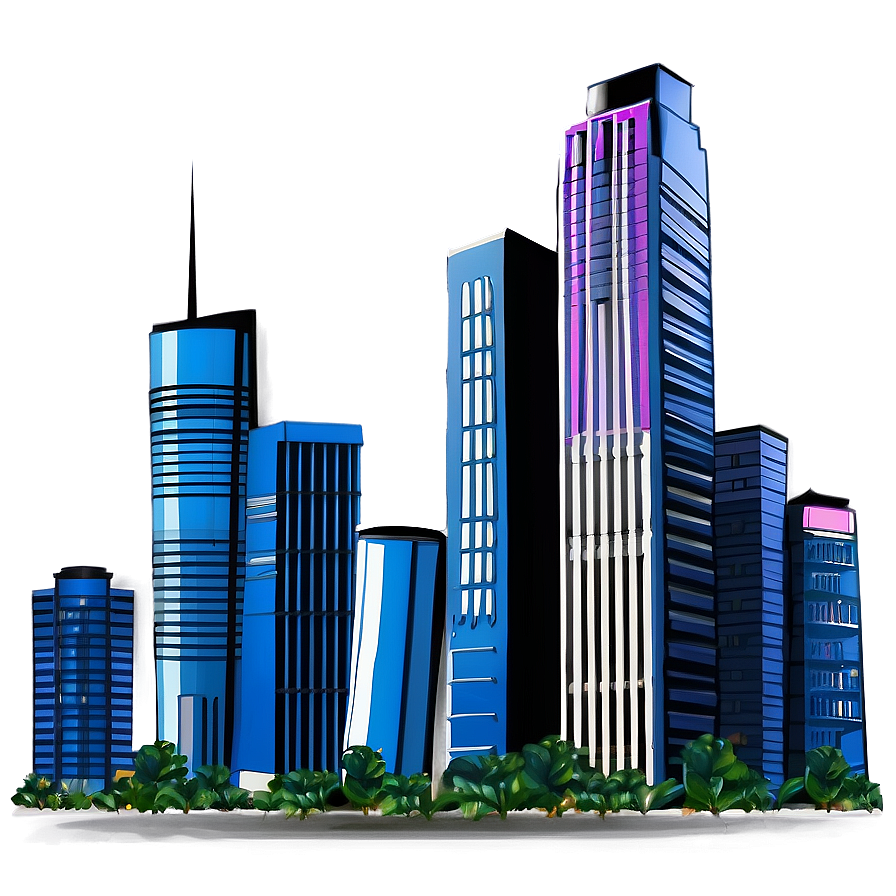 Skyline With Skyscrapers Png Dlf31 PNG Image