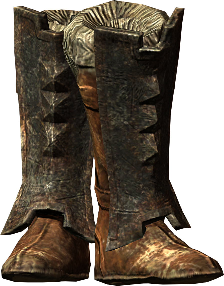 Skyrim Leather Boots3 D Model PNG Image