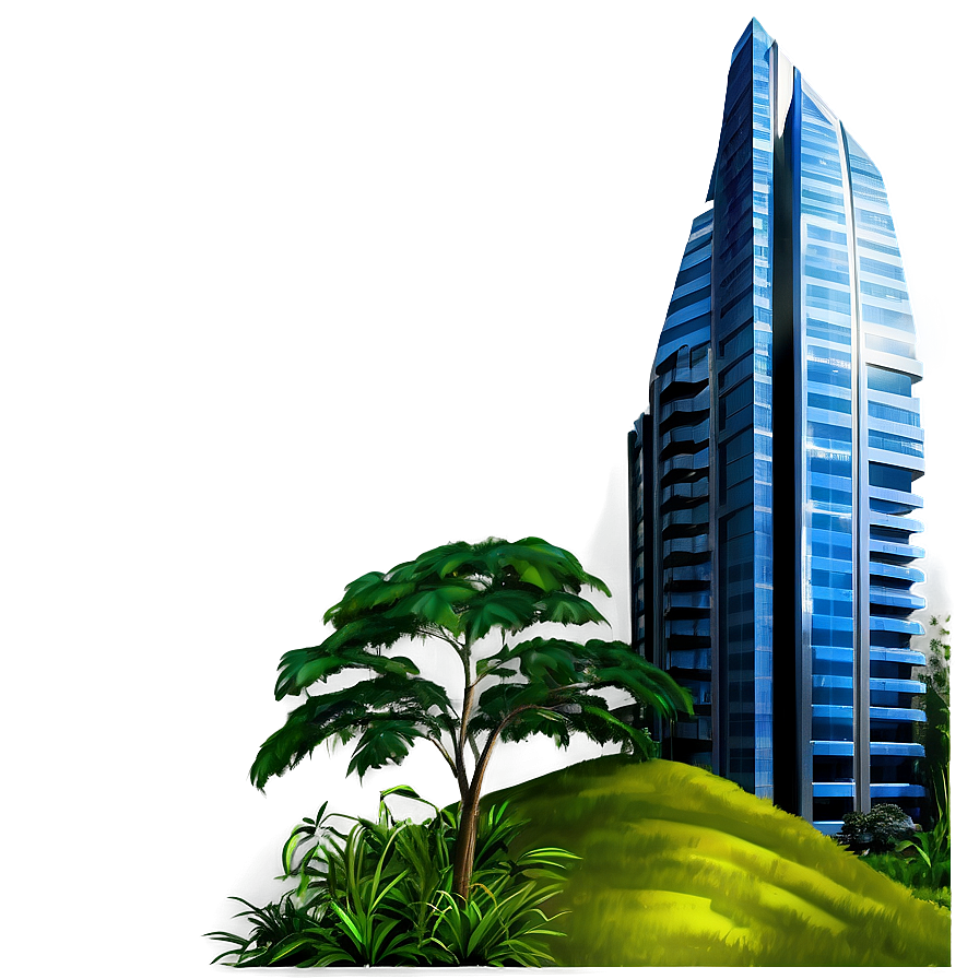 Skyscraper Amidst Nature Png Ktl78 PNG Image