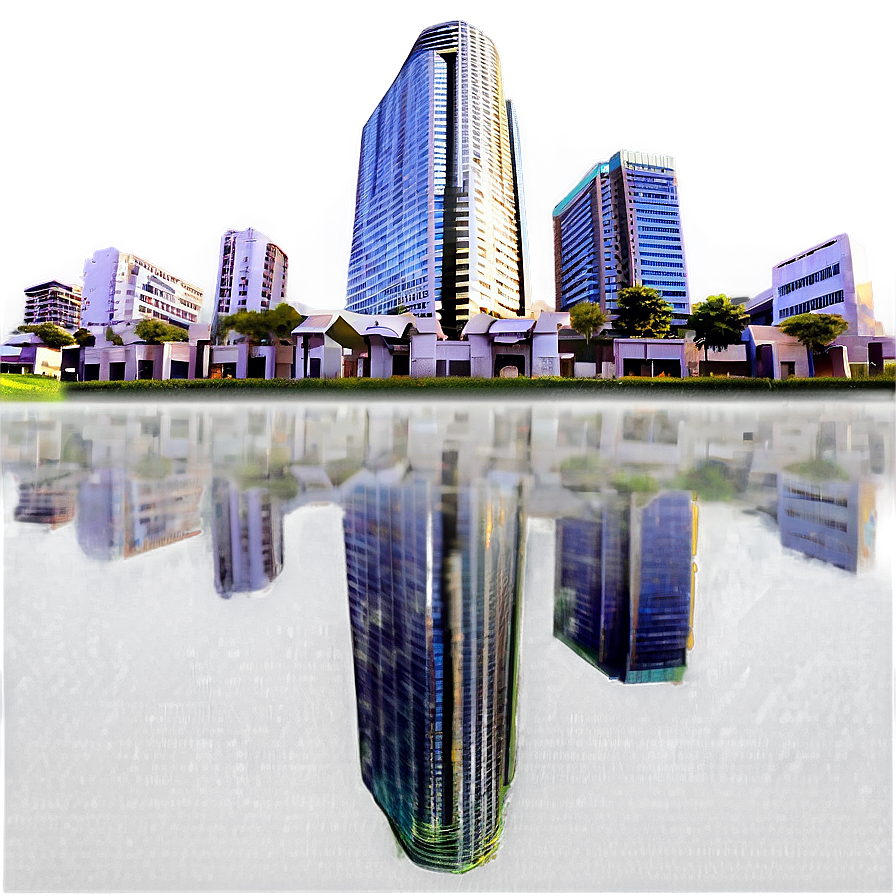 Skyscraper Reflection Pool Png Asa41 PNG Image