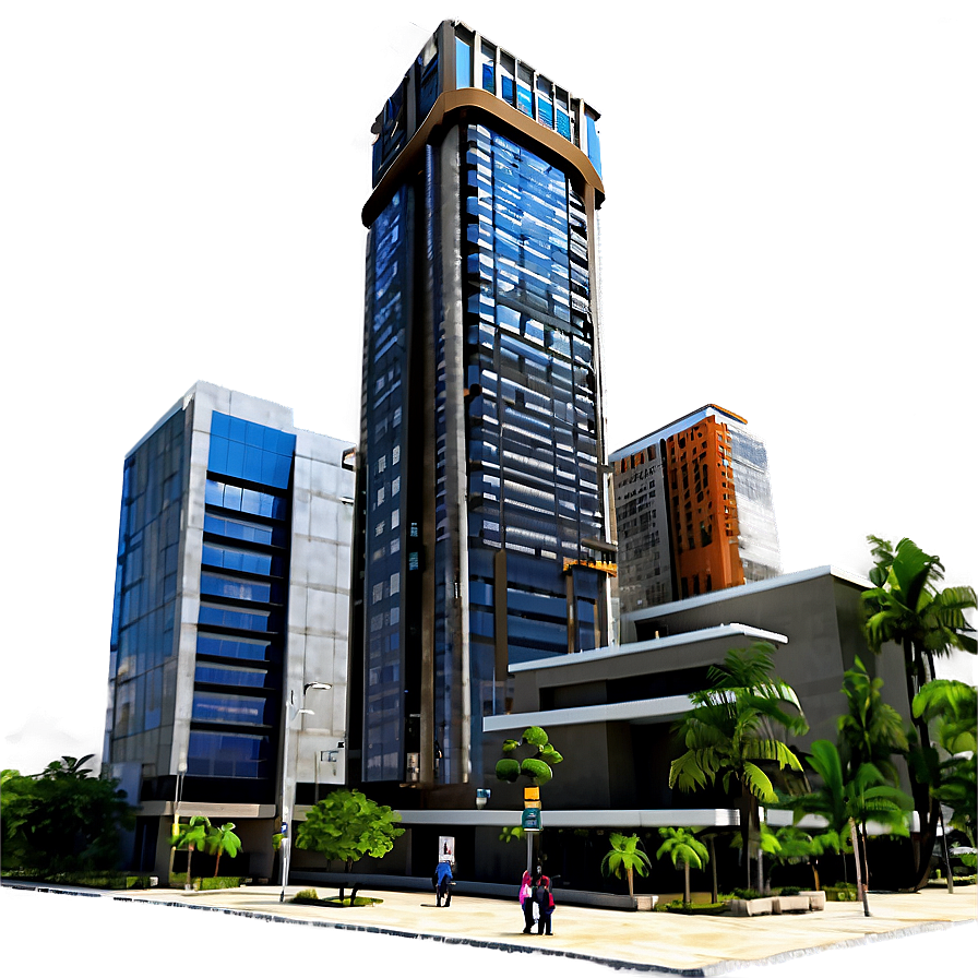 Skyscraper Street View Png Jof PNG Image