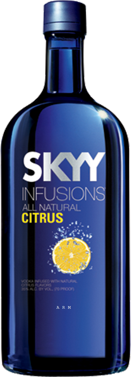 Skyy Infusions Citrus Vodka Bottle PNG Image