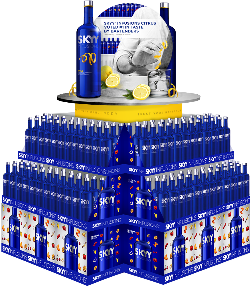 Skyy Infusions Citrus Vodka Display PNG Image