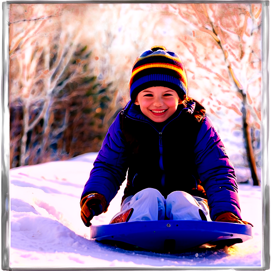 Sledding Down Snow Hill Png Bgp PNG Image