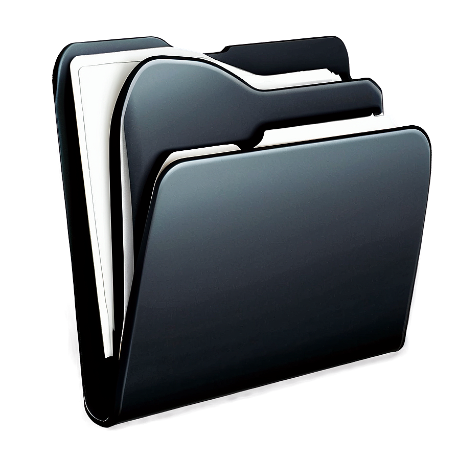 Sleek Black Folder Graphic Png Fth66 PNG Image